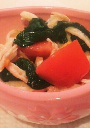 鶏むねとほうれん草とトマトのさっぱり和え-レシピのメイン写真