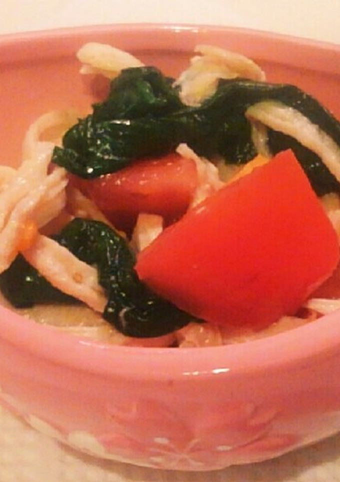 鶏むねとほうれん草とトマトのさっぱり和え-レシピのメイン写真