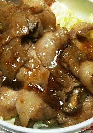 豚バラ生姜焼き♪+たれマヨキャベツ♪-レシピのメイン写真