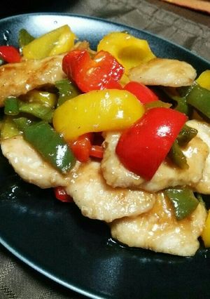 簡単！パプリカと鳥むね肉の甘酢炒め♪-レシピのメイン写真