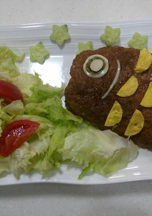ハンバーグで巨大鯉のぼり-レシピのメイン写真