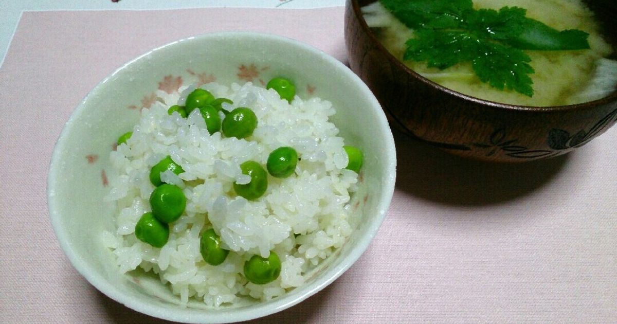 豆のゆで汁で作るえんどう豆ご飯(3合分) by じゅびにゃん