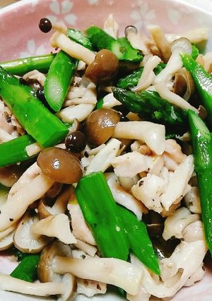 レンジで♪アスパラと鶏肉のオリーブ蒸し-レシピのメイン写真