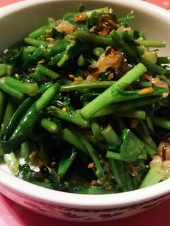 のらぼう菜の揚げ玉炒め~塩昆布味~-レシピのメイン写真