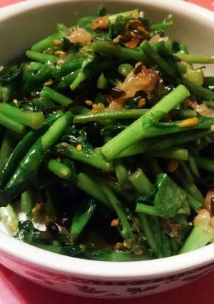 のらぼう菜の揚げ玉炒め～塩昆布味～-レシピのメイン写真