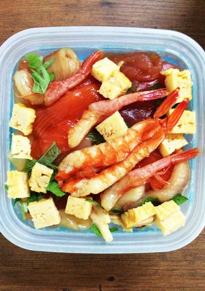 ばっちり保冷で☆残り物で豪華バラ寿司弁当-レシピのメイン写真