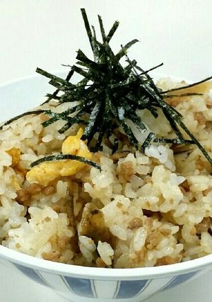 ひき肉とごぼうの甘辛混ぜご飯-レシピのメイン写真