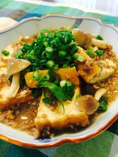 厚揚げ豆腐としめじのひき肉炒め煮-レシピのメイン写真