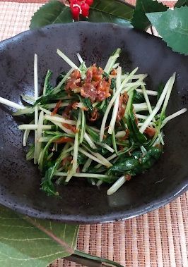 夏の夕飯に♪水菜の生姜入りちりめん和え-レシピのメイン写真