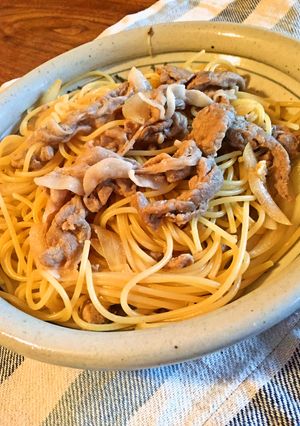 居酒屋のおやじ直伝！豚の生姜焼きパスタ-レシピのメイン写真