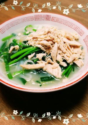 春菊とニラの鶏胸フォー風-レシピのメイン写真