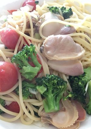 大ハマグリと春野菜のスープたっぷりパスタ-レシピのメイン写真