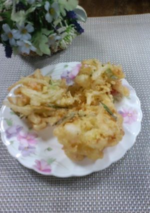 新玉ねぎと絹さやのかき揚げ♡-レシピのメイン写真