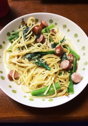 簡単激ウマ！アスパラ菜のクリームパスタ-レシピのメイン写真