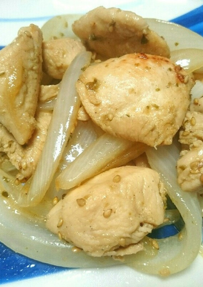 鶏ささみと玉ねぎの柚子胡椒炒め-レシピのメイン写真