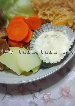 蒸し野菜とオリーブの実のタルタルソース-レシピのメイン写真