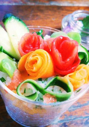 母の日に！お花のカップ寿司-レシピのメイン写真