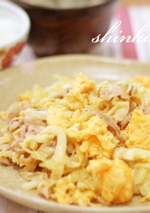 節約＊卵と豚バラキャベツの味噌チーズ焼き-レシピのメイン写真