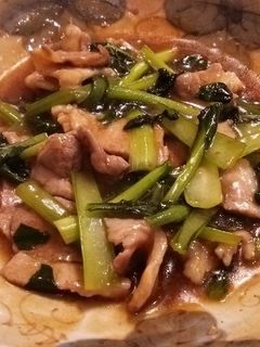 小松菜と豚ばら肉の中華炒め-レシピのメイン写真