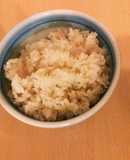 鶏のササミと生姜の炊き込みご飯