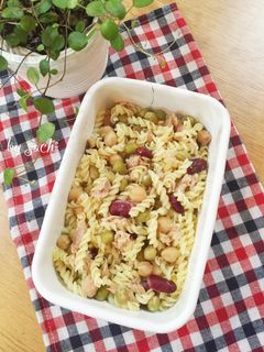 【作り置き】豆とマカロニのツナサラダ-レシピのメイン写真