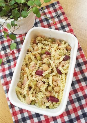 【作り置き】豆とマカロニのツナサラダ-レシピのメイン写真