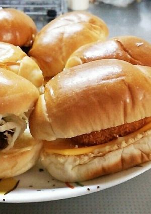 バターロールde豚カツバーガー-レシピのメイン写真