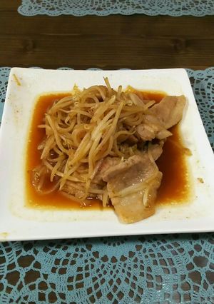 豚バラともやしの焼き肉ダレ炒め-レシピのメイン写真