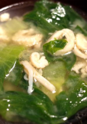 激うま！鶏皮レタスしらすのみそ汁！-レシピのメイン写真