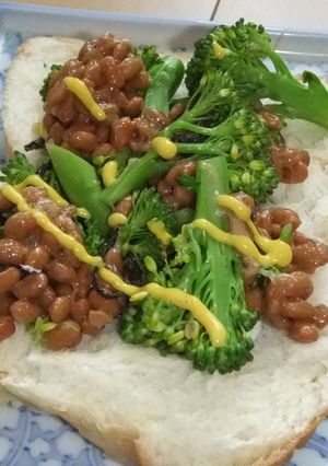 ブロッコリーと納豆のオープンサンド-レシピのメイン写真
