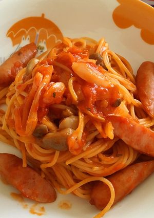 ＊市販のパスタソースナポリタン＊-レシピのメイン写真