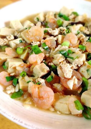 高野豆腐で！海老入り柚子胡椒麻婆豆腐-レシピのメイン写真