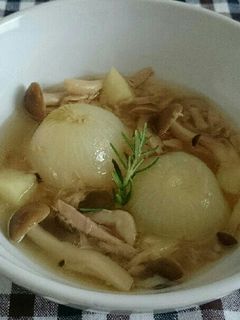 まるごと玉ねぎとツナのスープ♡-レシピのメイン写真