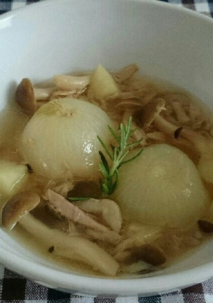 まるごと玉ねぎとツナのスープ♡-レシピのメイン写真