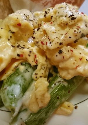 簡単♪スナップえんどうと炒り卵のサラダ-レシピのメイン写真