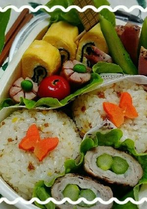女子高生⭐お弁当⑧アスパラの豚肉巻き-レシピのメイン写真