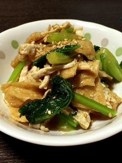 鶏と小松菜のからしめんつゆ和え-レシピのメイン写真
