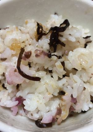 混ぜご飯「シバ漬けと塩コンブ」-レシピのメイン写真