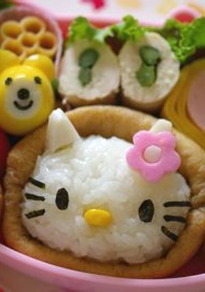 キティ稲荷弁当（キャラ弁）-レシピのメイン写真