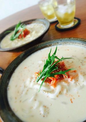 超速攻！豆乳とキムチの冷やしうどん-レシピのメイン写真
