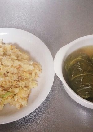 簡単炒飯とロールキャベツ-レシピのメイン写真