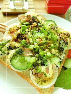 胡瓜と茹で卵とベーコンのたぬきトースト-レシピのメイン写真