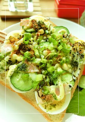 胡瓜と茹で卵とベーコンのたぬきトースト-レシピのメイン写真