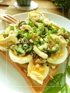 茹で卵のかっぱ×きつね和トースト-レシピのメイン写真