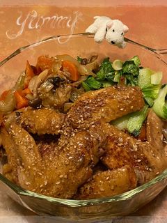 ♧新玉葱と手羽先の中華風甘辛煮(圧力鍋)-レシピのメイン写真