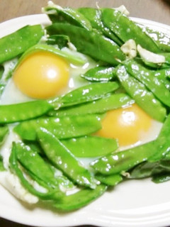 栄養オイルで、絹さやのすごもり玉子風-レシピのメイン写真