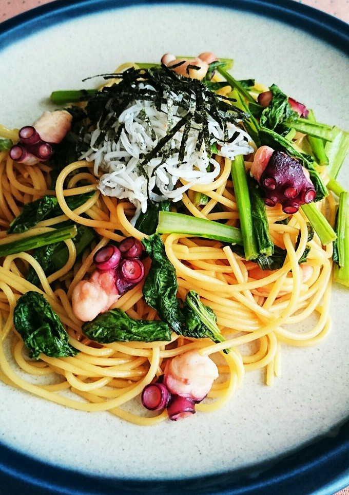 小松菜とタコの和風パスタ-レシピのメイン写真
