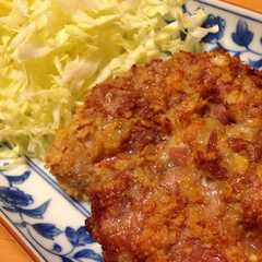 รูปของ 豚こま（切り落とし）で揚げないトンカツ♪
