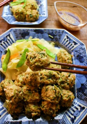豆苗とオートミールのヘルシー☆肉団子蒸し-レシピのメイン写真