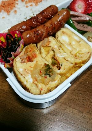 弁当に!!キムチ入りだし巻き玉子*^^*-レシピのメイン写真